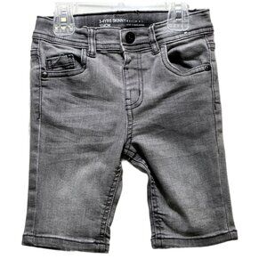 Gray Unisex Skinny Denim Shorts Size 3-4 Yrs